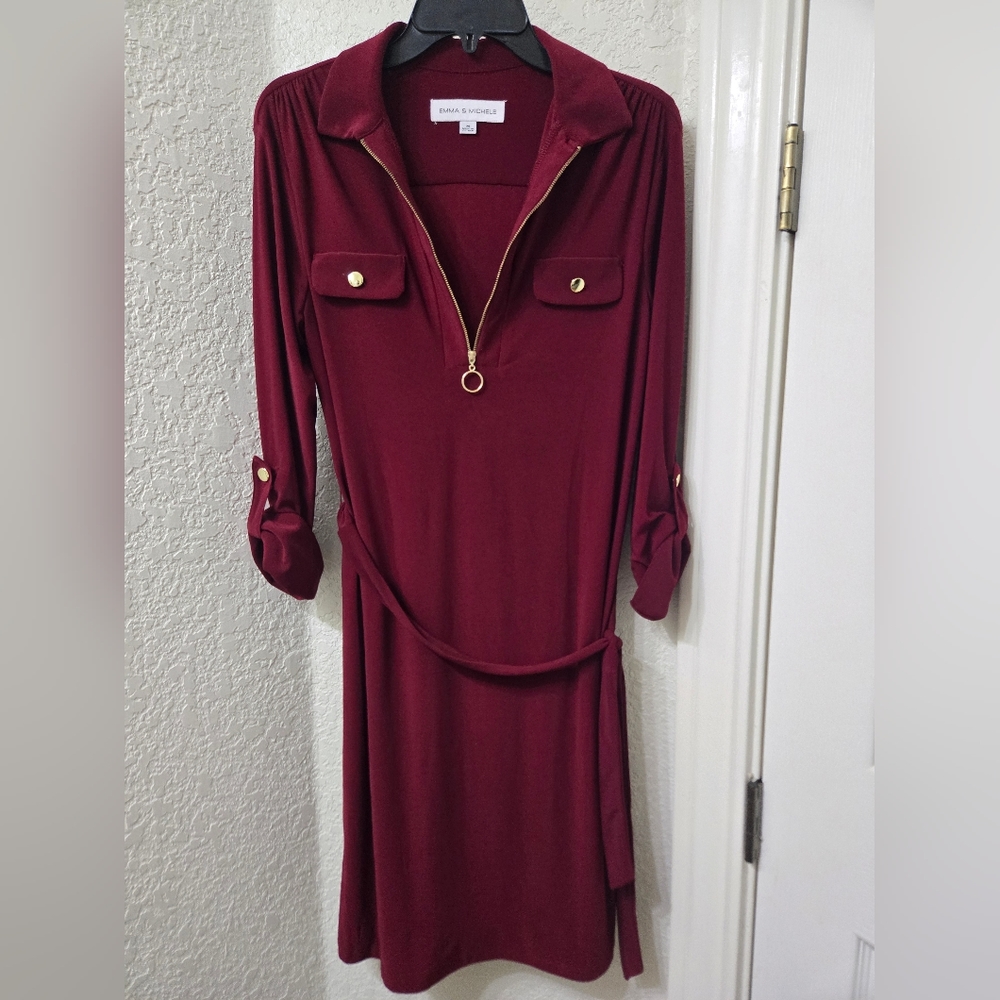 Tie-belt shirt dress
